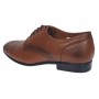 Pantofi Derby bărbați maro cognac din piele naturală cu perforații Lucas Shoes 702CON